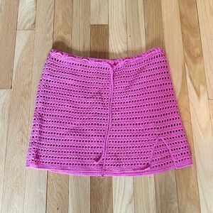 Pacsun Pink Crochet Mini Skirt